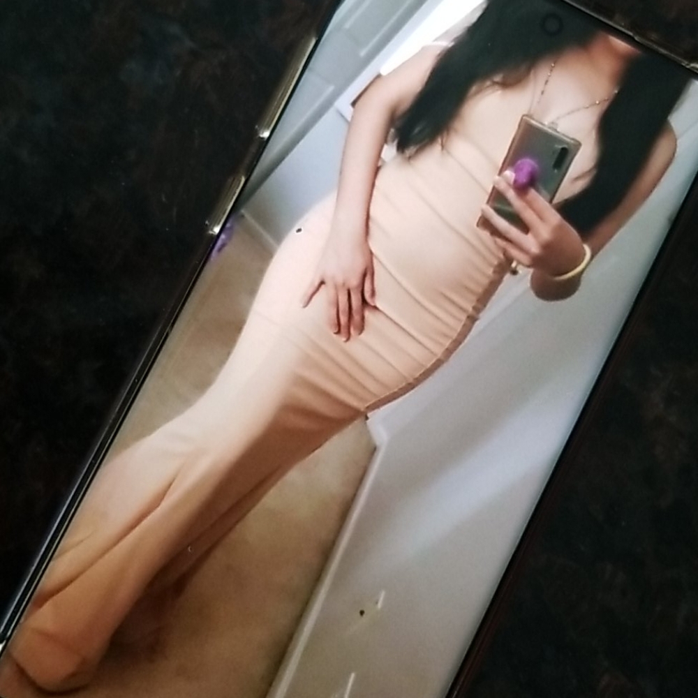 Nude Mermaid Style Gown